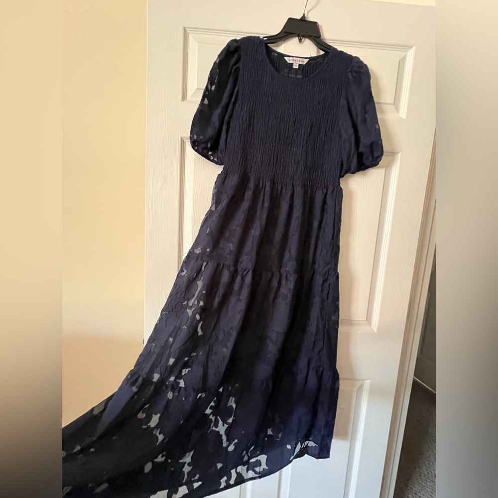 Sandra Darren Navy Maxi Dress